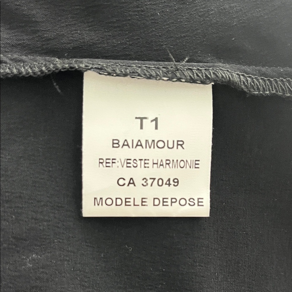 Y2K Bai Amour Black Ruffle Collar Open Cardigan Size Small - Picture 2 of 8